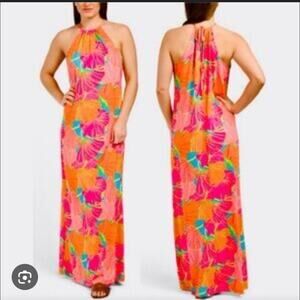 Women's Trina Turk Neon Colorful Pink Orange Dress Small